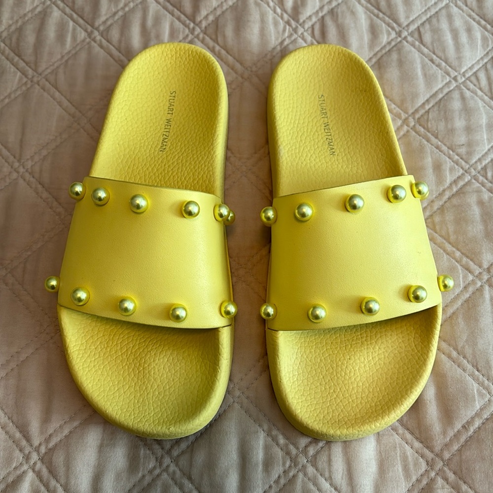 Stuart Weitzman Studded Slides - image 1
